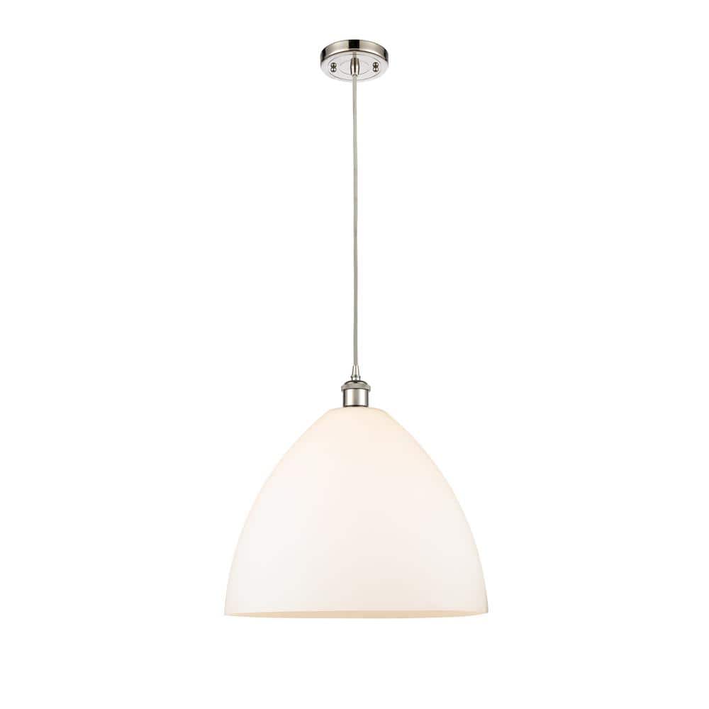 Ballston 18.75" Mini Pendant Light in Polished Nickel with Glass Shade