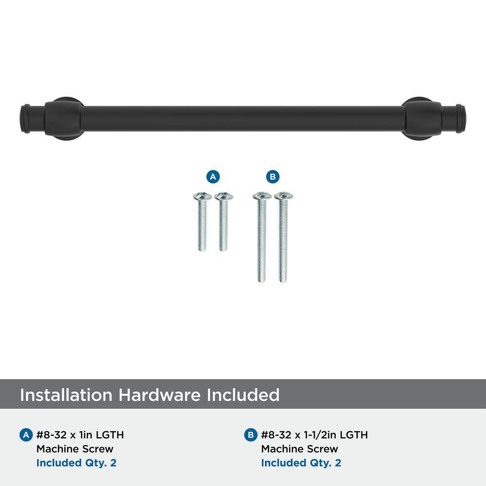Matte Black Modern Cabinet Drawer Pull with Mounting Hardware