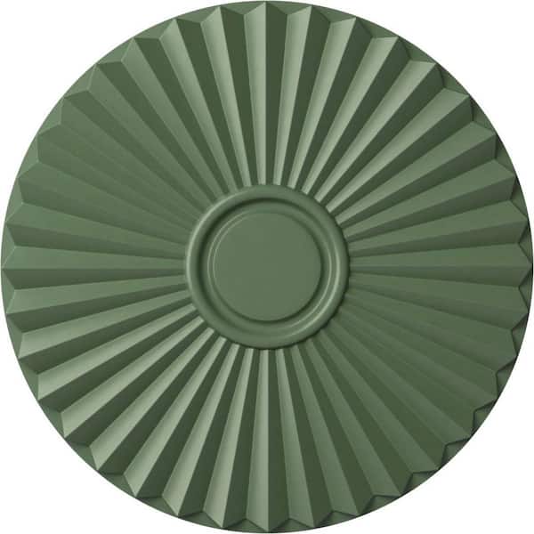 Ekena Millwork 19-3/4" x 1-3/8" Shakuras Urethane Ceiling (For Canopies upto 5"), Hand-Painted Athenian Green
