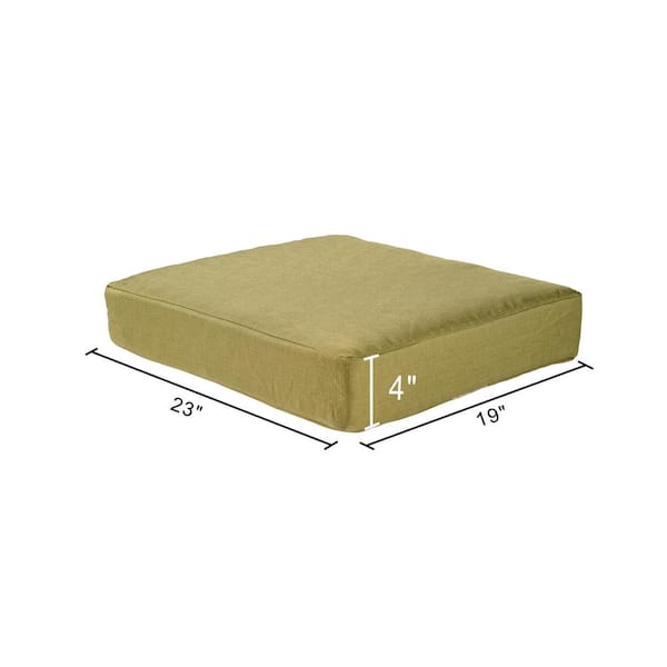 Hampton Bay Charlottetown Green Bean Outdoor Ottoman Replacement Cushion 89 55602 The Home Depot