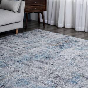 Azure/Gray Tones 5 ft. 6 in. x 8 ft. 6 in. Area Rug