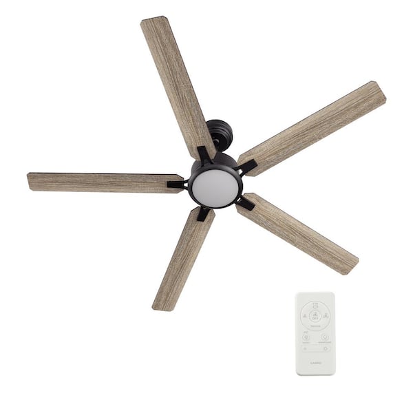 CARRO Byrness 60 in. Color Changing Integrated LED Indoor Black 10-Speed DC Ceiling Fan with Light Kit/Remote Control