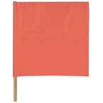 1 Safety Flag SF13-24 13-Inch Vinyl w/ Dowel Orange Fluorescent Caution 1 Flag 