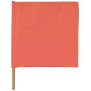 18 in. x 18 in. Orange Vinyl-Coated Nylon Flags and Staffs (2-Pack)