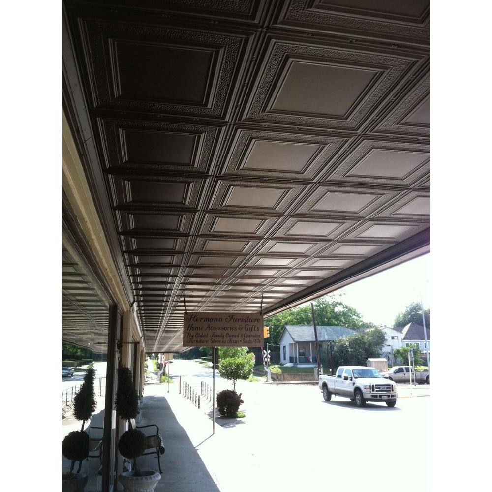 Country Cork 24" x 24" Lacquered Steel Drop Ceiling Tile