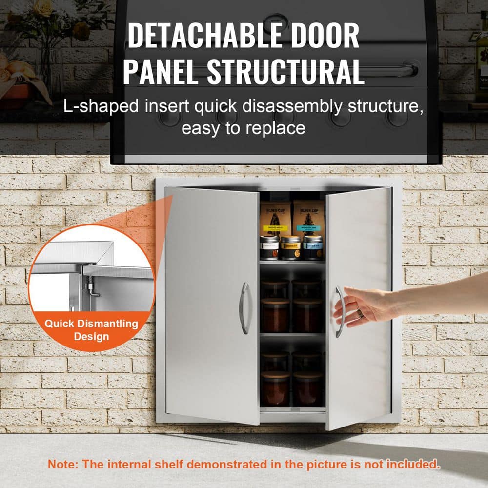 31" x 31" Stainless Steel Double Door Outdoor Kitchen Cabinet