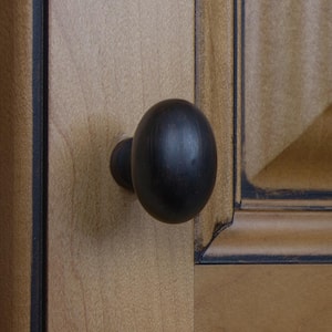 1-1/8 in. Dia Oil Rubbed Bronze Classic Oval Cabinet Knob (10-Pack)