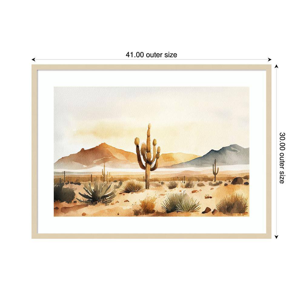 Through the Desert II 41" Brown Framed Scenic Landscape Print