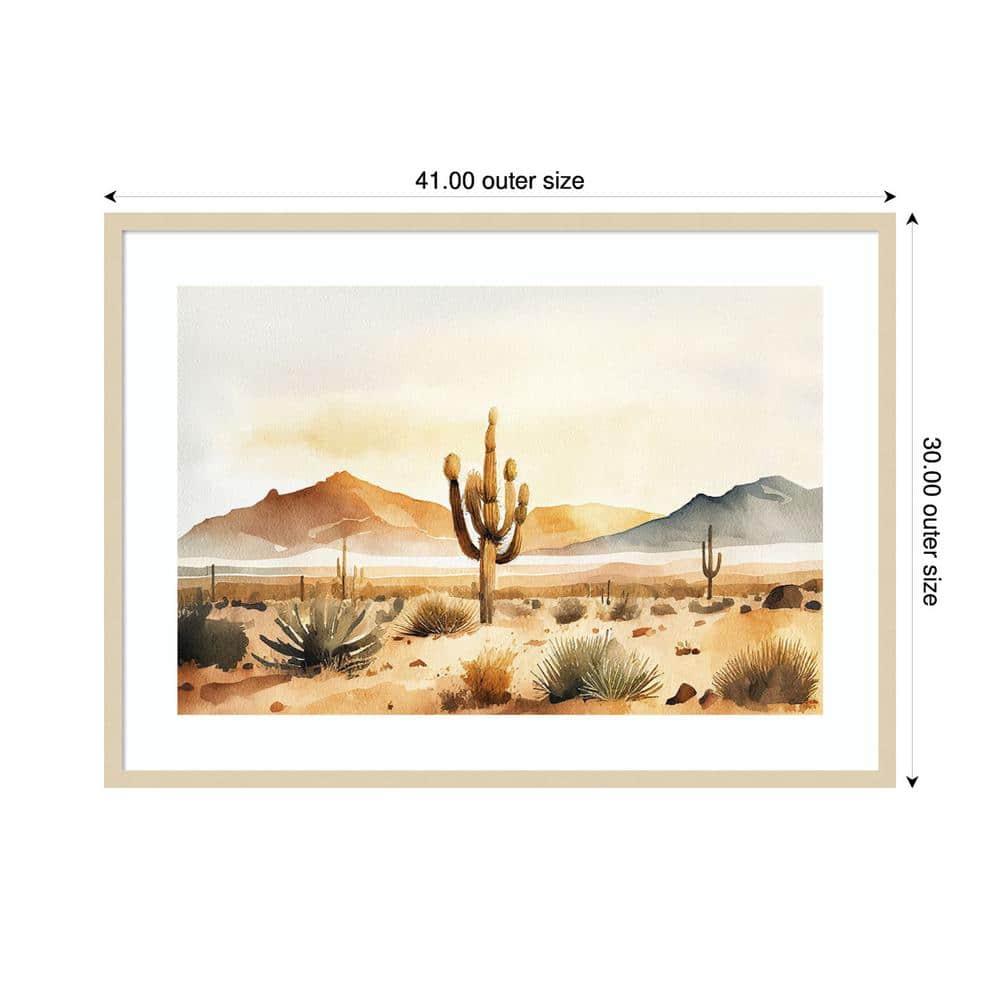 Through the Desert II 41" Brown Framed Scenic Landscape Print