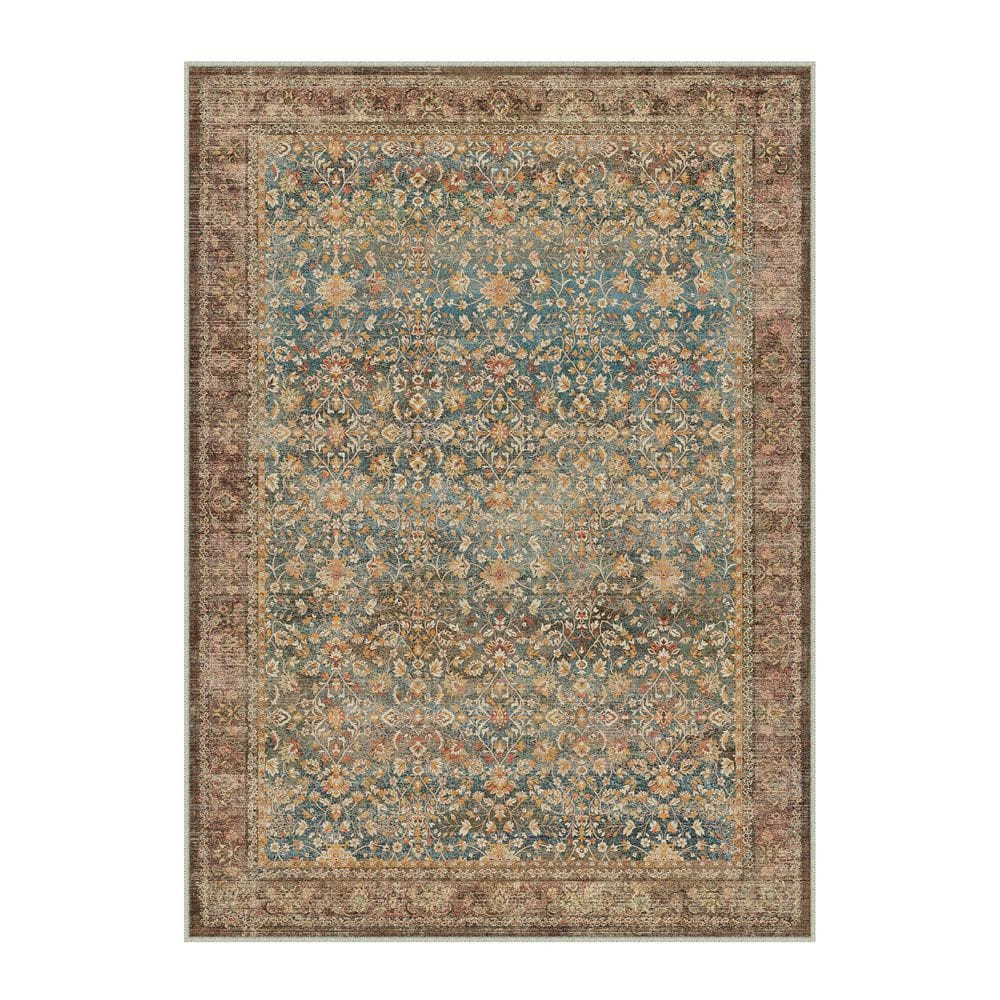 Brighton Red 9 ft. x 12 ft. Vintage Distressed Washable Area Rug price history on PriceWatchPro