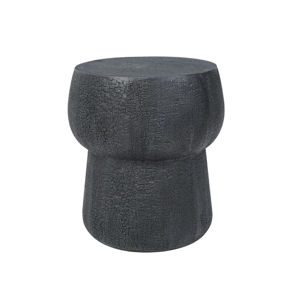 Black Round Concrete 17.83 in. H Outdoor Side Table for Patio, Garden, Backyard price history on PriceWatchPro
