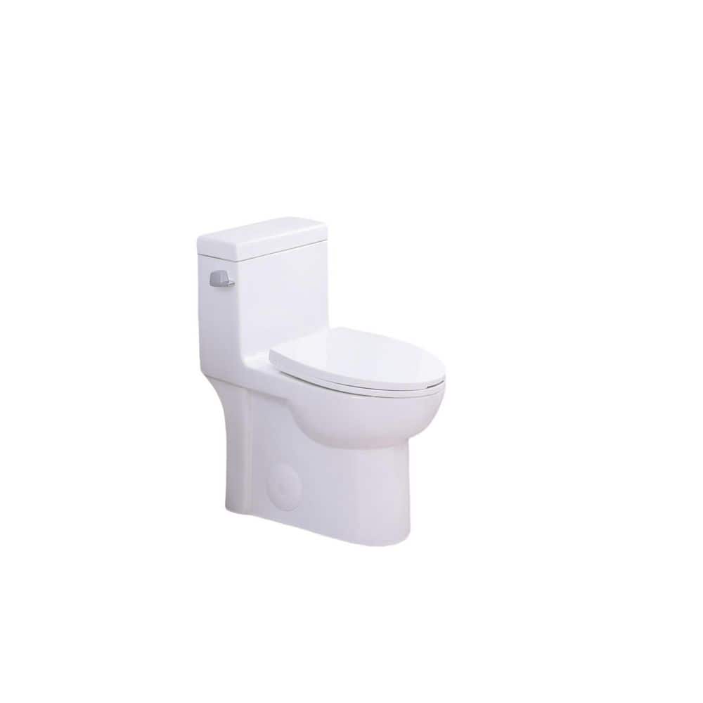 1.28 GPF Side-Single-Flush 1-Piece Toilet, Water-Saving Elongated Comfort H