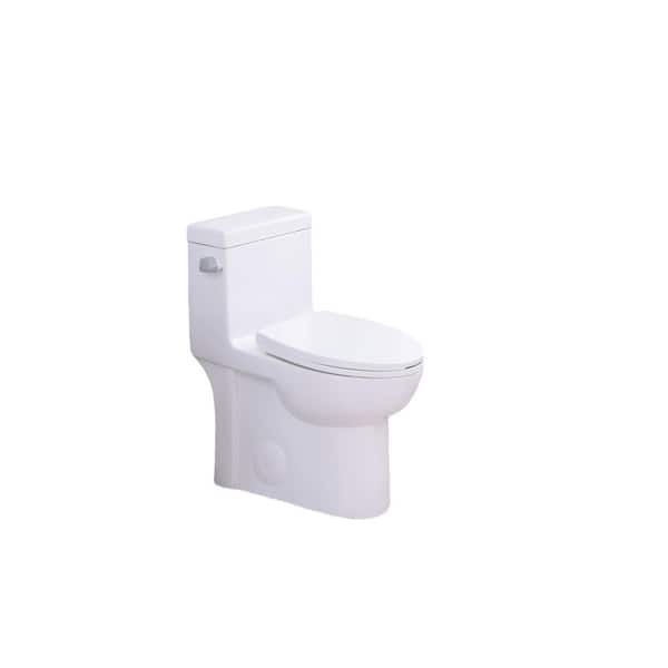 1.28 GPF Side-Single-Flush 1-Piece Toilet, Water-Saving Elongated Comfort Height Floor Mounted, 1000 g MAP, White
