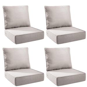 Duraolex 24 in. W x 24 in. D x 6 in. Thick Square 8-Piece Deep Seating Outdoor Lounge Chair Olefin Cushion in Beige