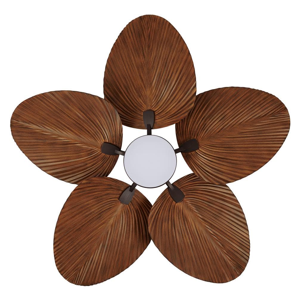 Lucci Air Bali 52-Inch Oil Rubbed Bronze Ceiling Fan with Palm Leaf Blades and Light