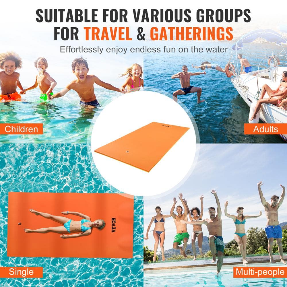 Large Orange and Yellow Tear-Resistant XPE Foam Floating Island