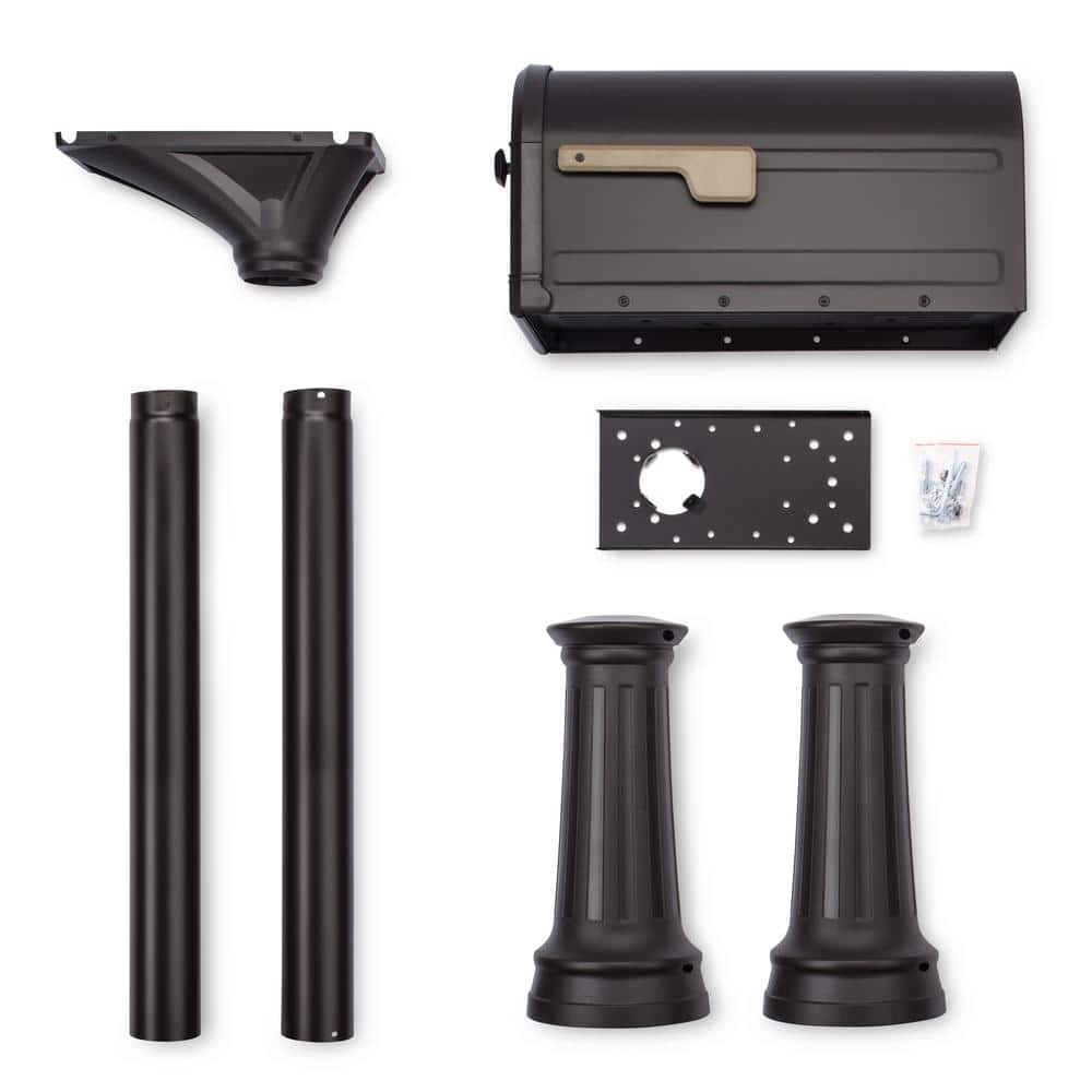 Roxbury Large Rubbed Bronze Post Mount Mailbox with Steel Post
