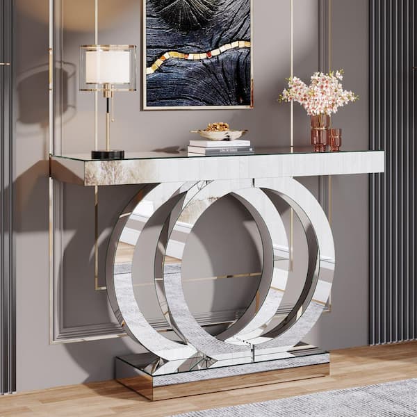 Silver entrance table sales
