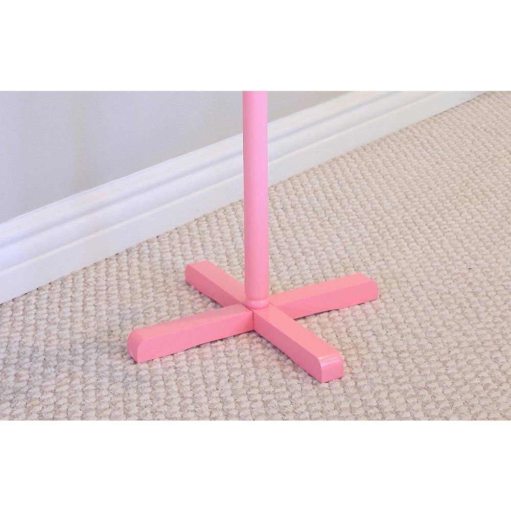 Pink Gloss Finish Child-Friendly Wooden Coat Rack