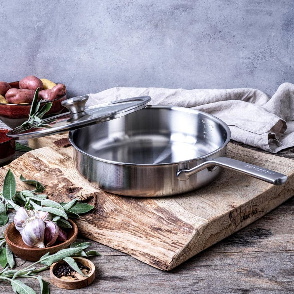 Stainless Steel 3.5QT Saute Pan with Glass Lid