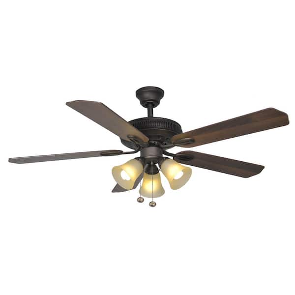 Hampton Bay Glendale II 52 in. LED Indoor Oil Rubbed Bronze Ceiling Fan