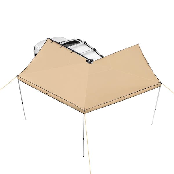 270° Vehicle Awning, 8.2 ft. Height Retractable Car Side Awning, PU3000 mm UV50+ with Waterproof Storage Bag