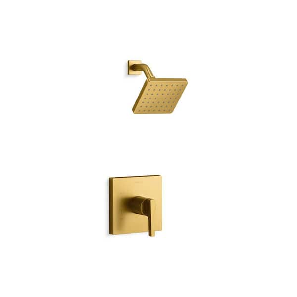 Honesty 1 Handle Wall Mount Shower Trim Kit In Vibrant Brushed Moderne Brass