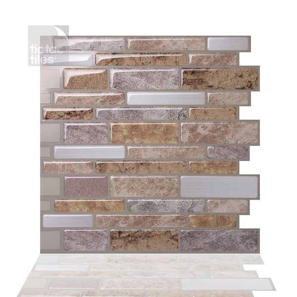 Polito Fresco 10 in. W x 10 in. H Peel and Stick Self-Adhesive Decorative Mosaic Wall Tile Backsplash (10-Tiles)