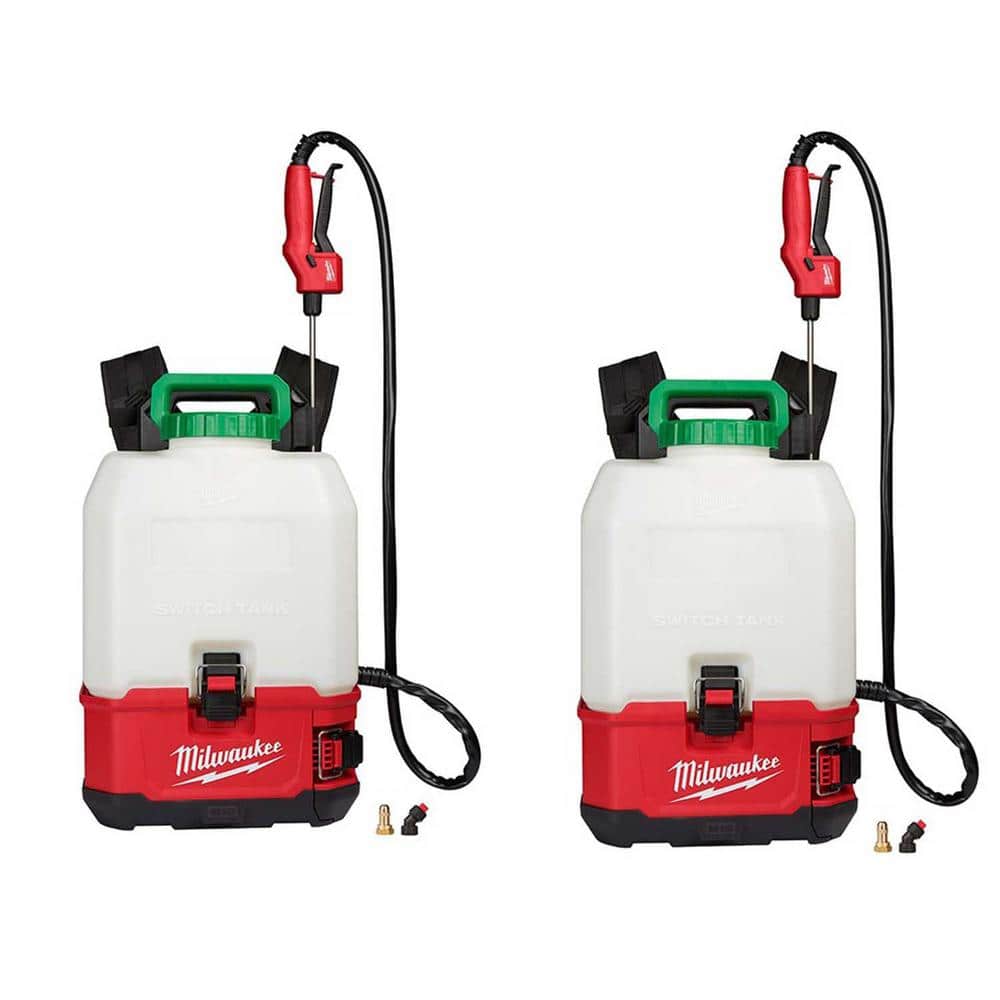 Milwaukee M18 18-Volt 4 Gal. Lithium-Ion Cordless Switch Tank Backpack Pesticide Sprayer Combo Kit Set (2-Tool) -  2820-20PS-28