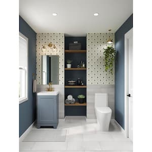 Brindle 18.5 in. W x 16.25 in. D x 33.8 in. H Single Sink Bath Vanity in Steel Blue with White Cultured Marble Top