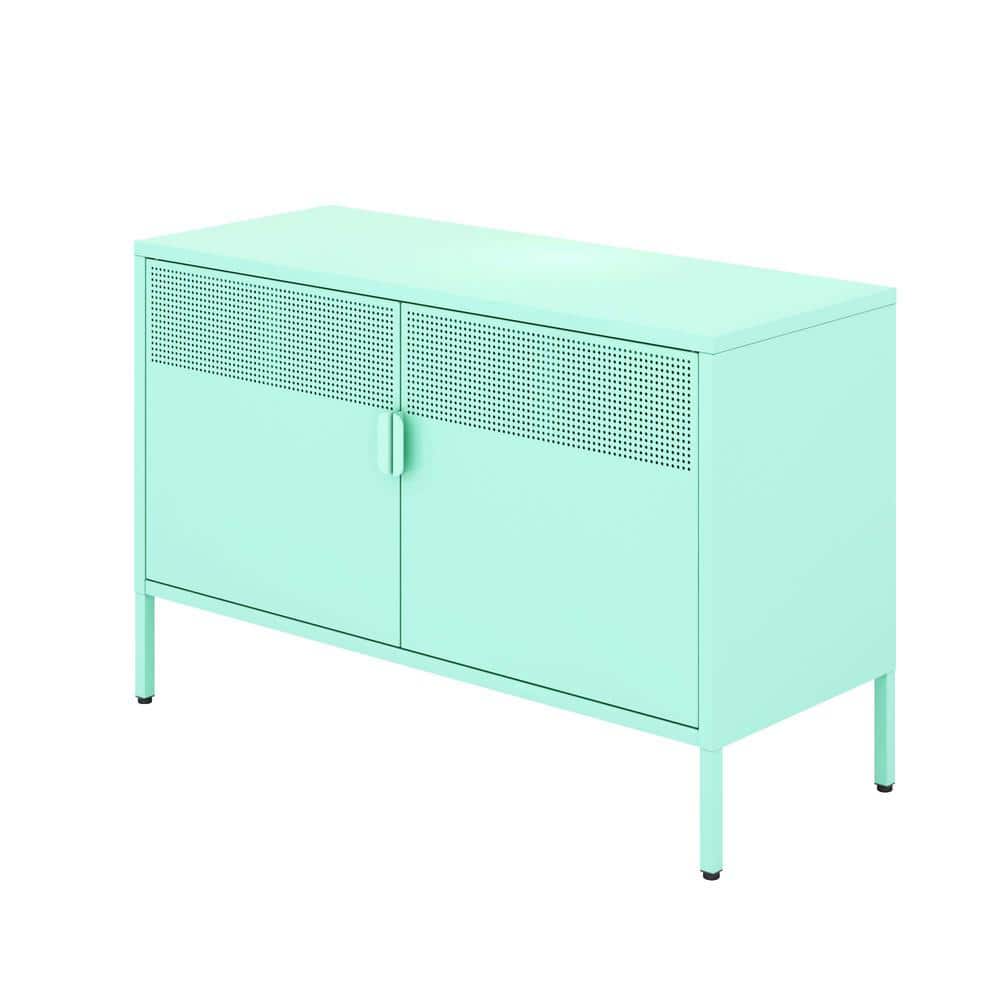 39.37 in. W Mint Green Kitchen Organizers Cabinet with 2-Doors and 2-Shelve