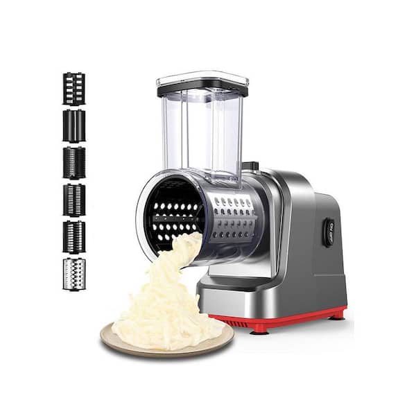 Electric Slicer Shredder White Salad Maker With 6 Blades 250W for Cheese Fruits Vegetables Fast Prep