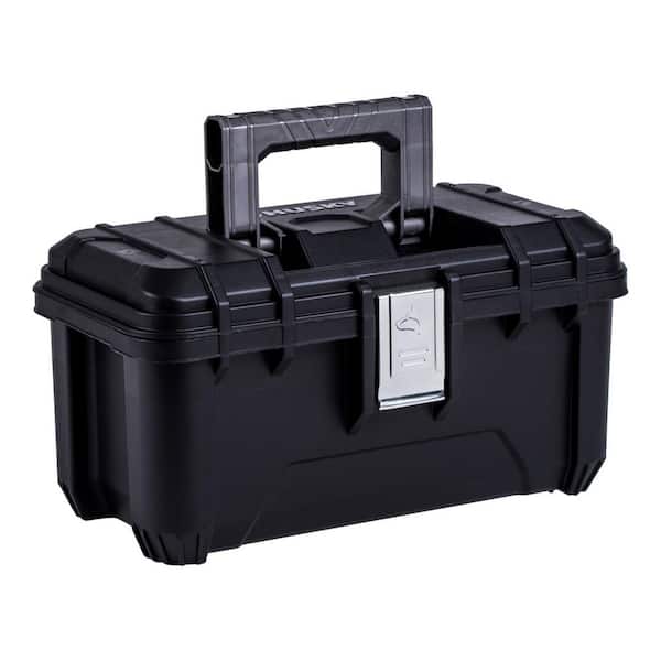 Husky 16 in.W Black Plastic Portable Hand Tool Box with Metal Latches