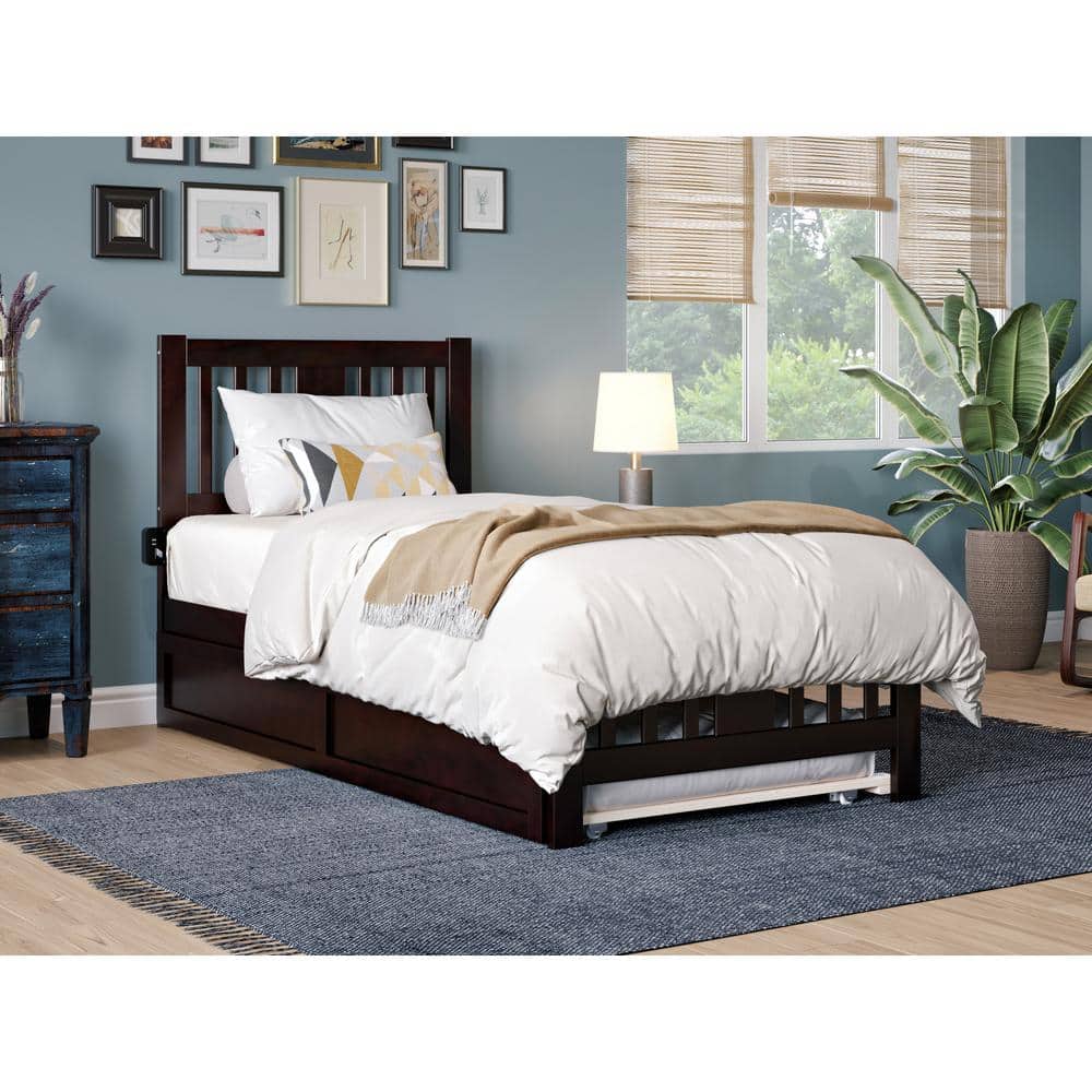 Tahoe Espresso Twin Solid Wood Platform Bed with Footboard and Twin Solid Wood Trundle price history on PriceWatchPro