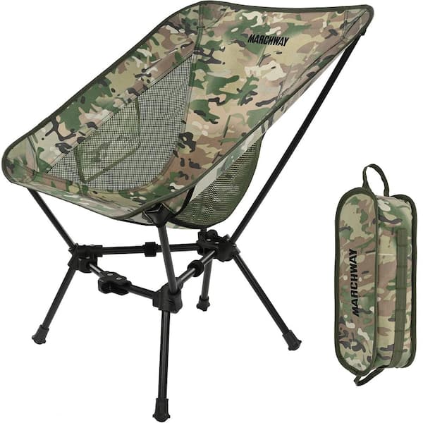 Lightweight Aluminum Folding Camping Chair for Outdoor Hiking, Camo