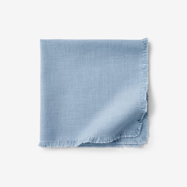 The Company Store Company Cotton 19 in. W x 19 in. H Pale Blue Solid Fringe Turkish Cotton Napkin (Set of 4)