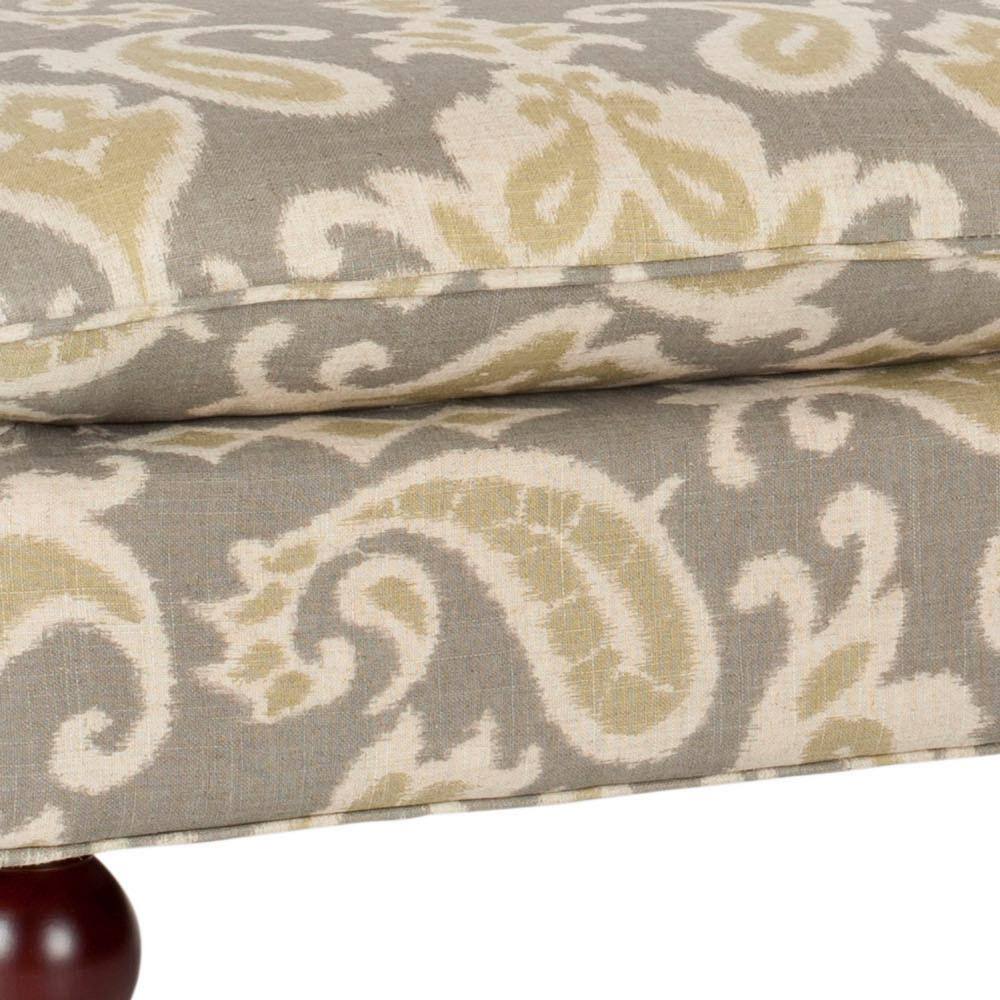 Hampton 52" Gray Linen and Cotton Pillowtop Bench