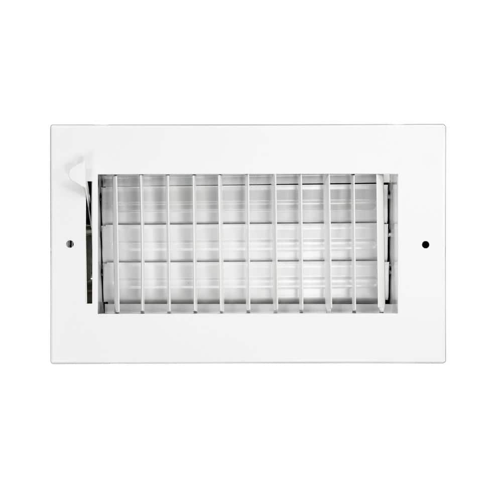 White Adjustable Single Deflection 8x4 Supply Register