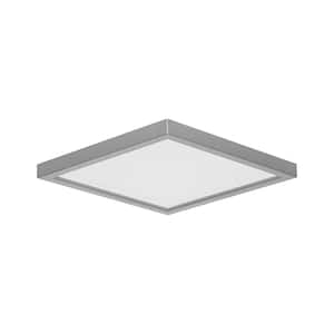 Square Slim Disk Length 5. 5 in. Nickel Fixture 3000K Warm White New Construction Recessed Integrated Led Trim Kit