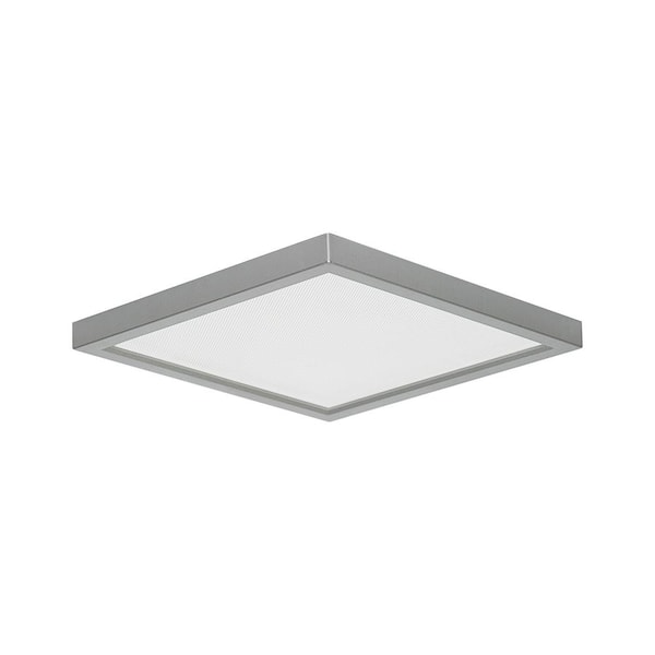 AMAX LIGHTING Square Slim Disk Length 5. 5 in. Nickel Fixture 3000K Warm White New Construction Recessed Integrated Led Trim Kit