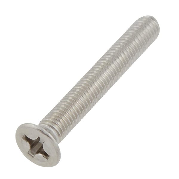 M8-1.25x60mm Stainless Steel Flat Head Phillips Drive Machine Screw 1-Piece