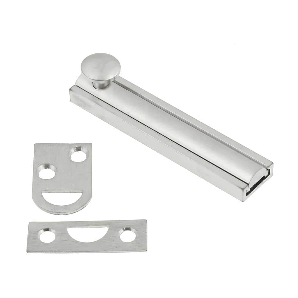 3-inch Satin Chrome Solid Brass Surface Bolt