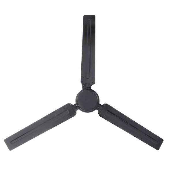 56 In Black Industrial Ceiling Fan With 3 Blades Cp56bk The Home Depot