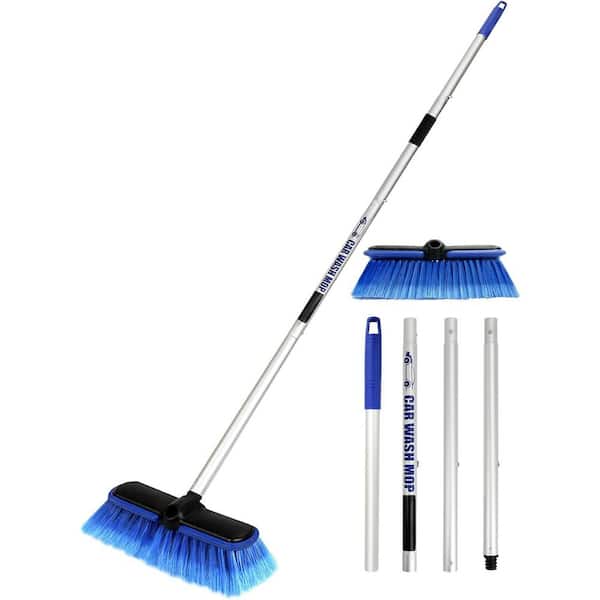 Extendable Windshield Cleaner Tool Automotive Care Brushes with Pivoting Head Reusable Microfiber Pads for Car