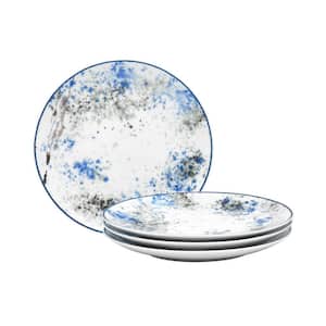 Blue Nebula 8.25 in. (Blue) Porcelain Salad Plates, (Set of 4)