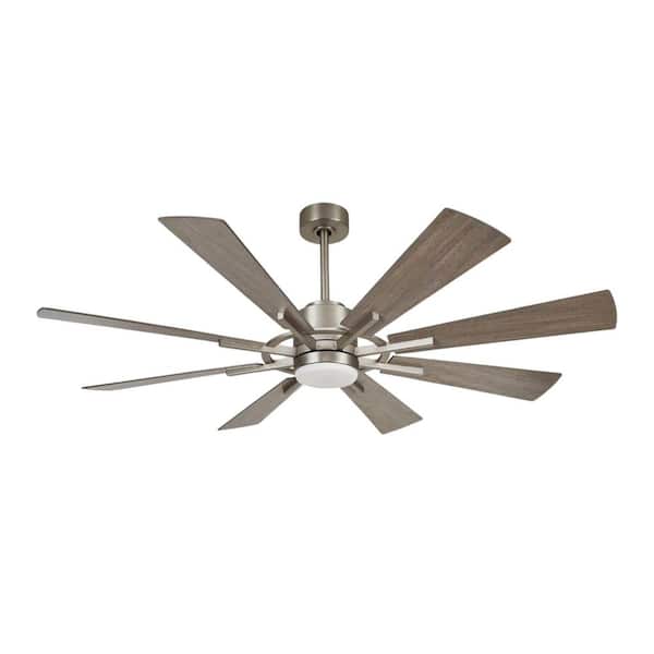 SkyFan Procyon 60 in. 8-Blade Color Changing LED Satin Nickel Plug & Play Ceiling Fan