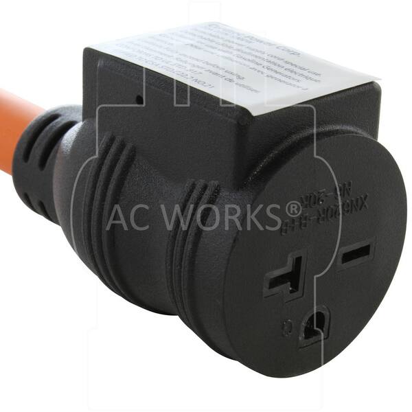 AC WORKS 1 ft. 30 Amp 3-Prong Dryer Plug to 6-15/20 Outlet with 20 Amp Breaker S1030CB620