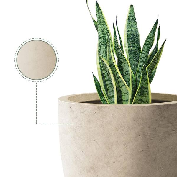 PLANTARA 18 in. H Concrete Round Flower pot, Modern planter PLANTARA 18 in. H Concrete Round Flower pot, Modern planter