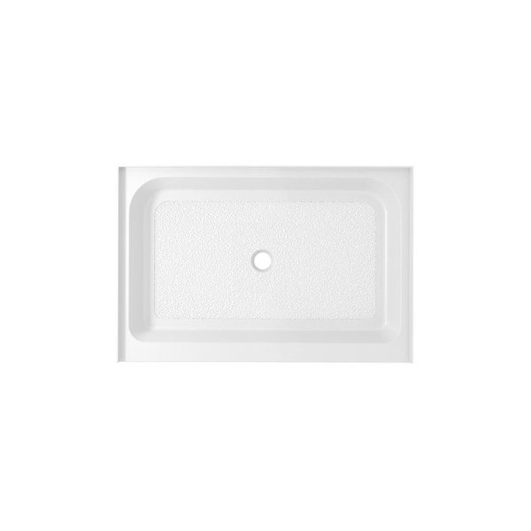 Unbranded Timeless Home 48 in. x 36 in. Single Threshold Shower Base Pan with Center Drain in Glossy White
