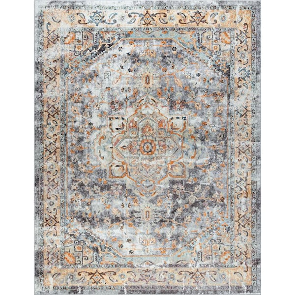 Tayse Rugs Wakefield Oriental Blue 4 ft. x 6 ft. Indoor Area Rug